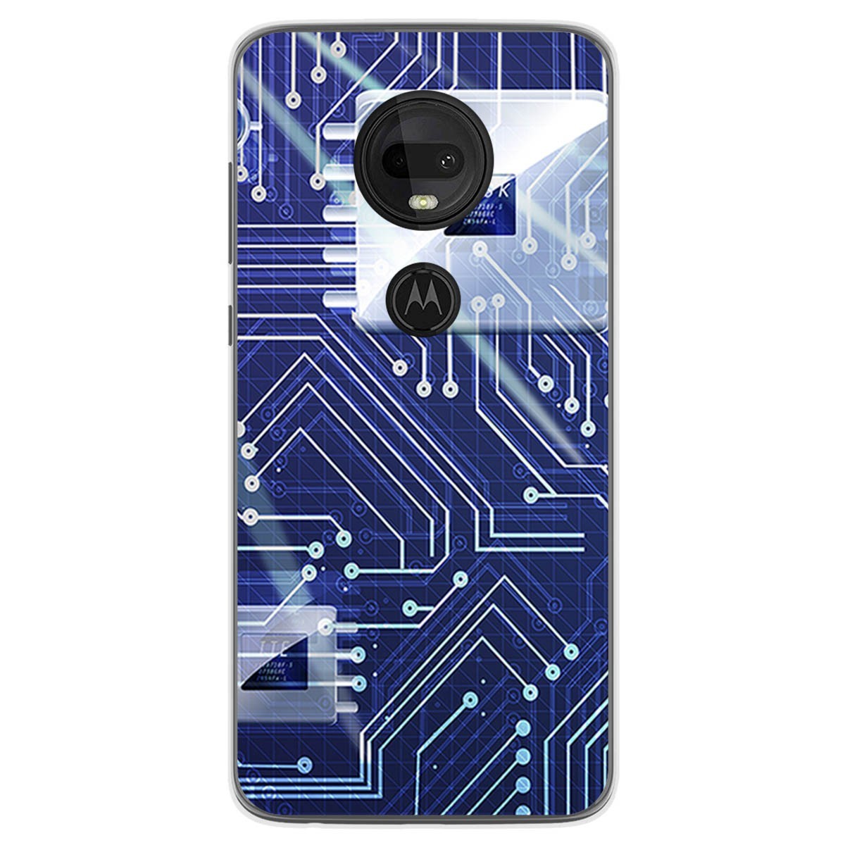 Funda Gel Tpu para Motorola Moto G7 / G7 Plus diseño Circuito Dibujos