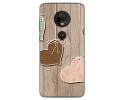 Funda Gel Tpu para Motorola Moto G7 / G7 Plus diseño Corazones Madera Dibujos