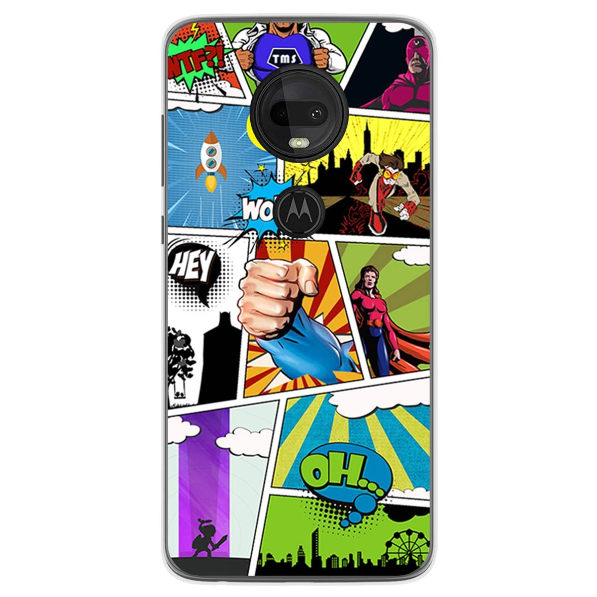 Funda Gel Tpu para Motorola Moto G7 / G7 Plus diseño Comic Dibujos
