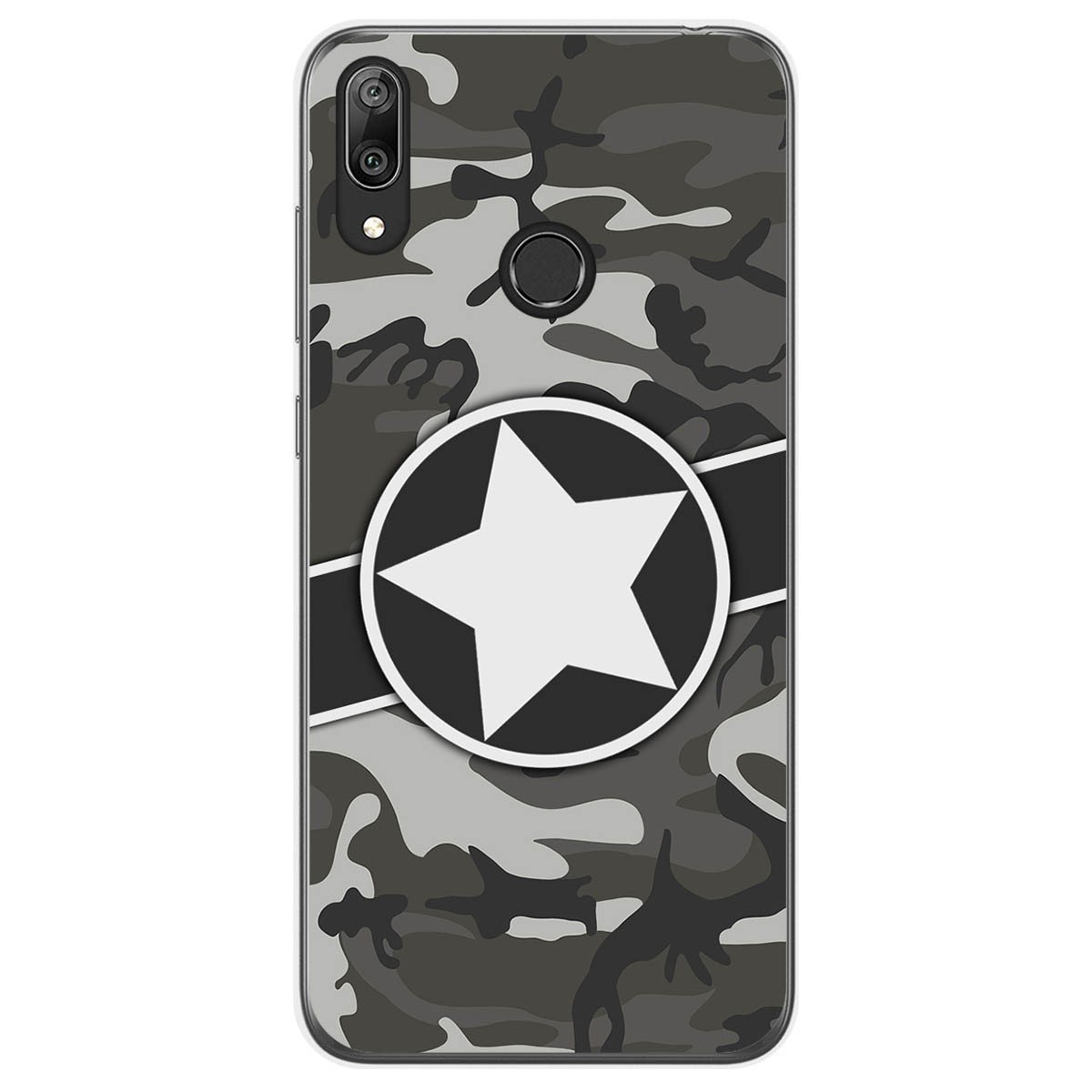 Funda Gel Tpu para Huawei Y7 2019 diseño Camuflaje 02 Dibujos