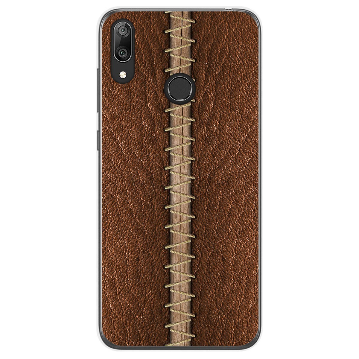 Funda Gel Tpu para Huawei Y7 2019 diseño Cuero 01 Dibujos