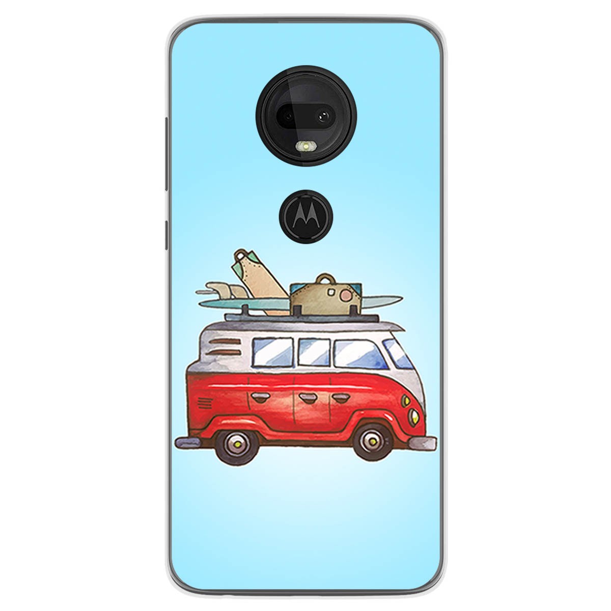 Funda Gel Tpu para Motorola Moto G7 / G7 Plus diseño Furgoneta Dibujos