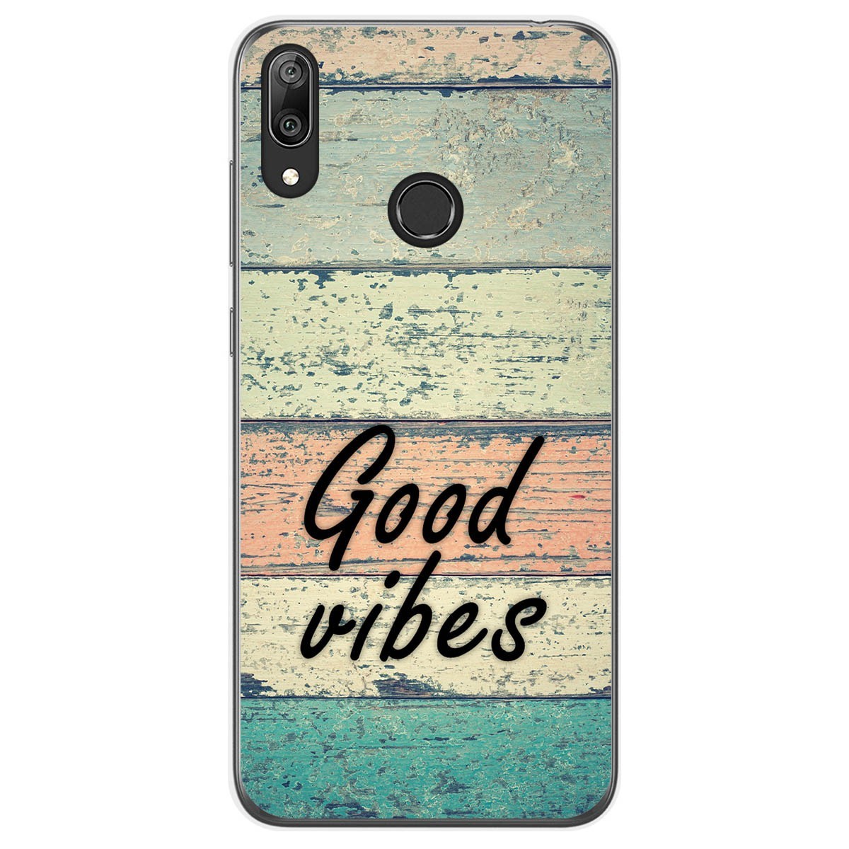 Funda Gel Tpu para Huawei Y7 2019 diseño Madera 01 Dibujos