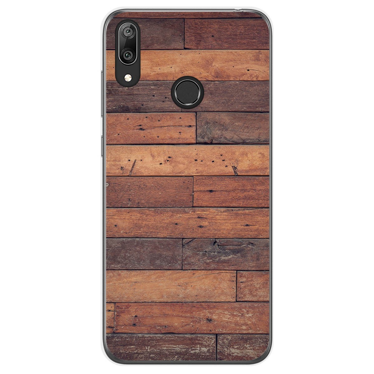 Funda Gel Tpu para Huawei Y7 2019 diseño Madera 03 Dibujos