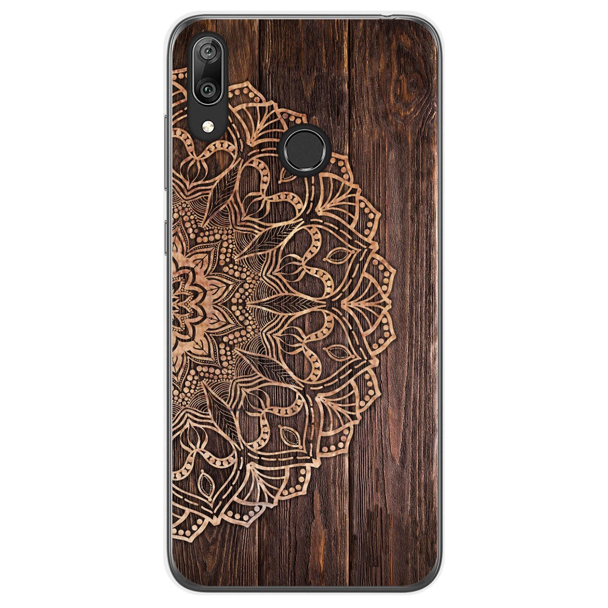 Funda Gel Tpu para Huawei Y7 2019 diseño Madera 06 Dibujos