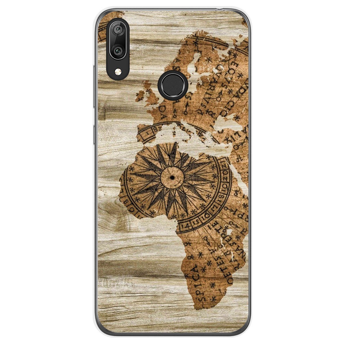 Funda Gel Tpu para Huawei Y7 2019 diseño Madera 07 Dibujos