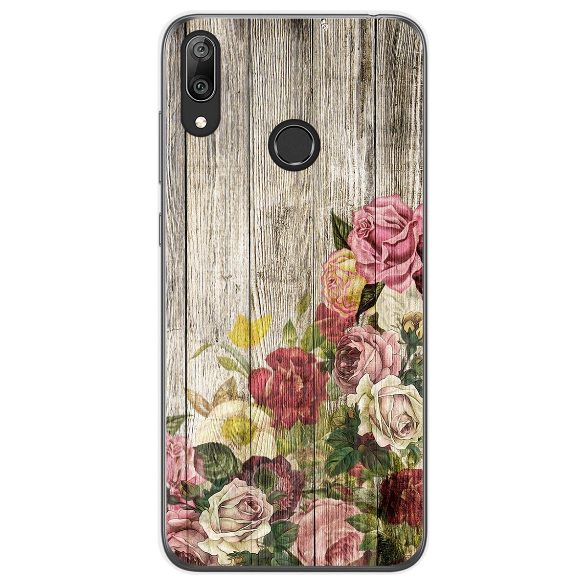 Funda Gel Tpu para Huawei Y7 2019 diseño Madera 08 Dibujos
