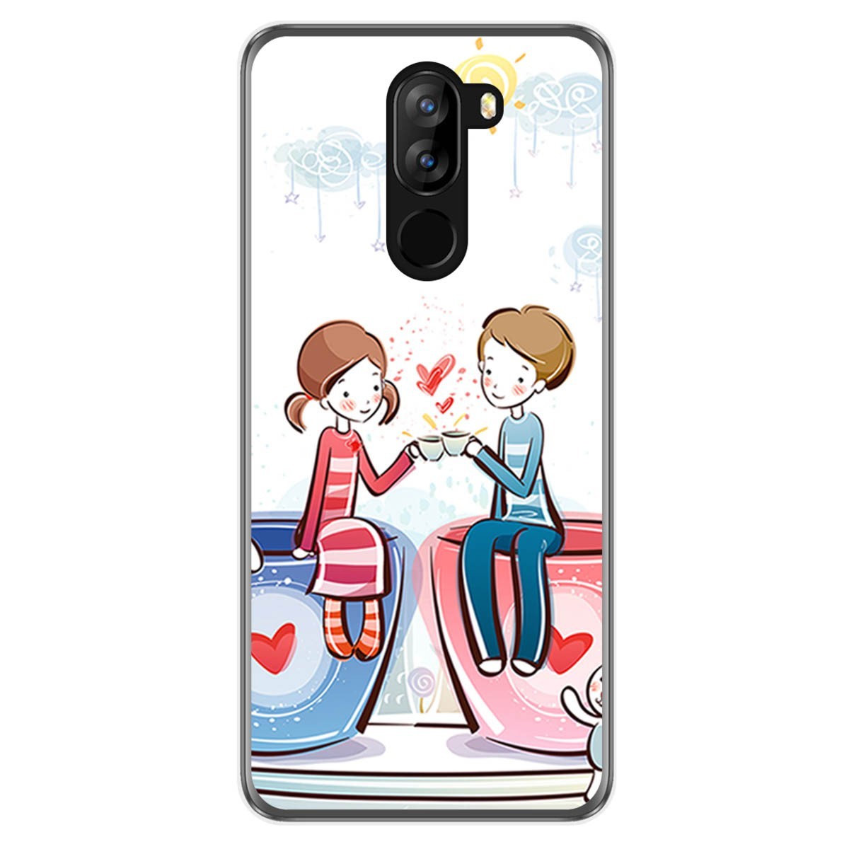 Funda Gel Tpu para Doogee X60 / X60L diseño Café Dibujos