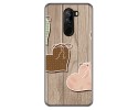 Funda Gel Tpu para Doogee X60 / X60L diseño Corazones Madera Dibujos
