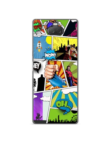 Funda Gel Tpu para Sony Xperia 10 diseño Comic Dibujos