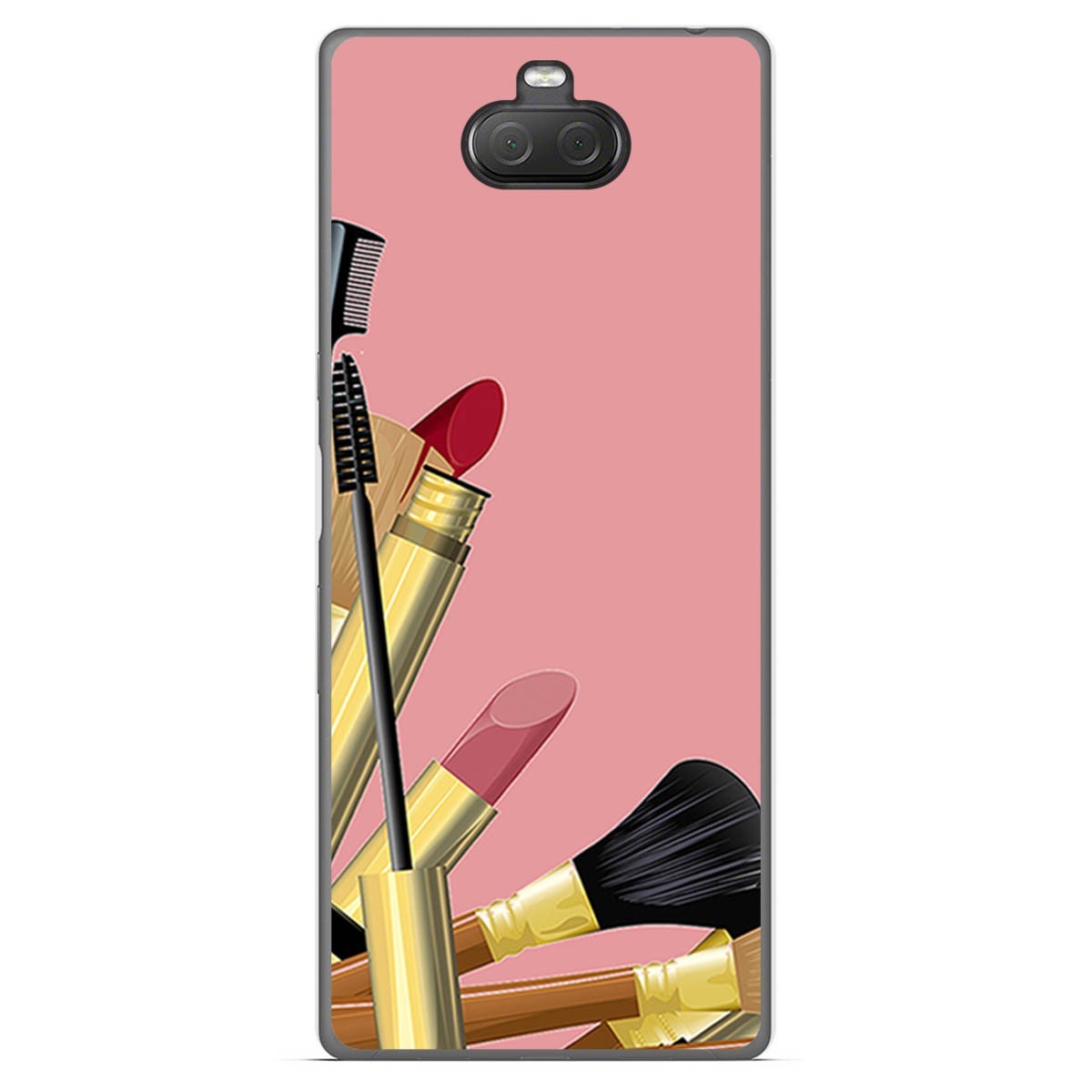 Funda Gel Tpu para Sony Xperia 10 Plus diseño Brochas Dibujos