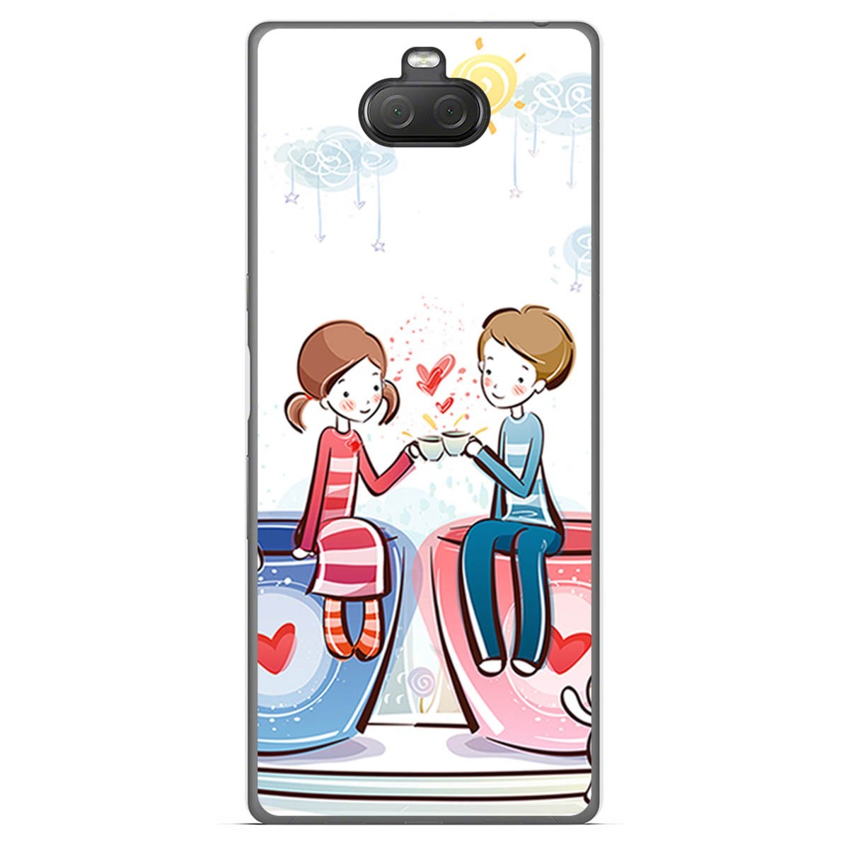 Funda Gel Tpu para Sony Xperia 10 Plus diseño Café Dibujos