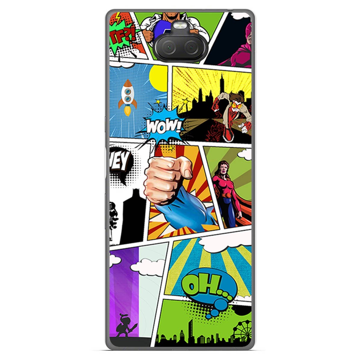 Funda Gel Tpu para Sony Xperia 10 Plus diseño Comic Dibujos