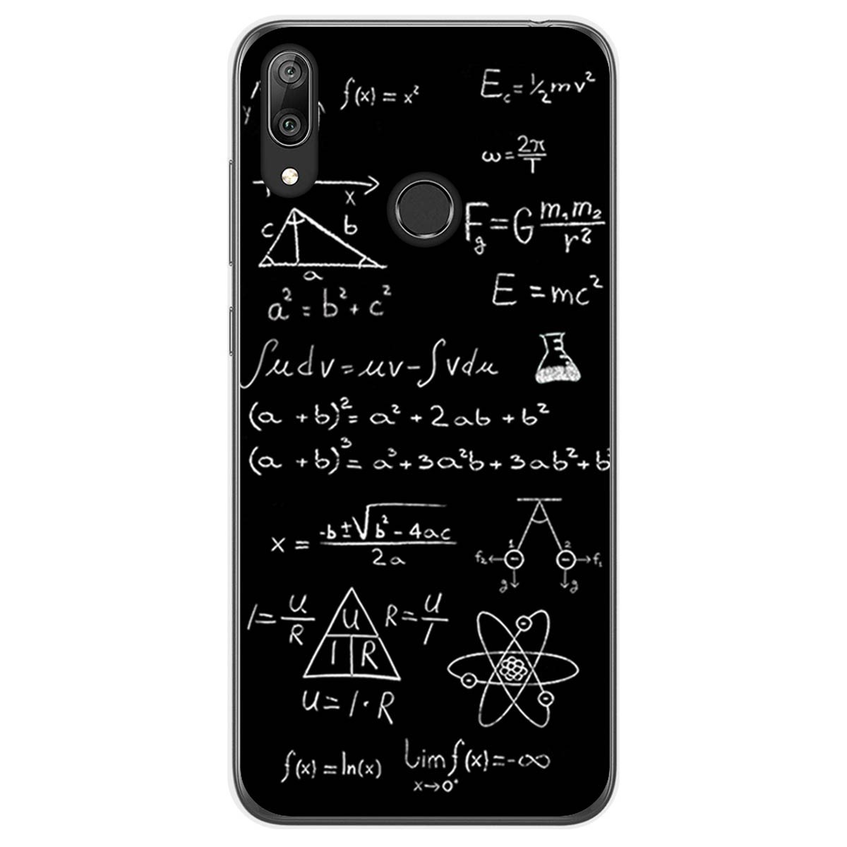Funda Gel Tpu para Huawei Y7 2019 diseño Formulas Dibujos