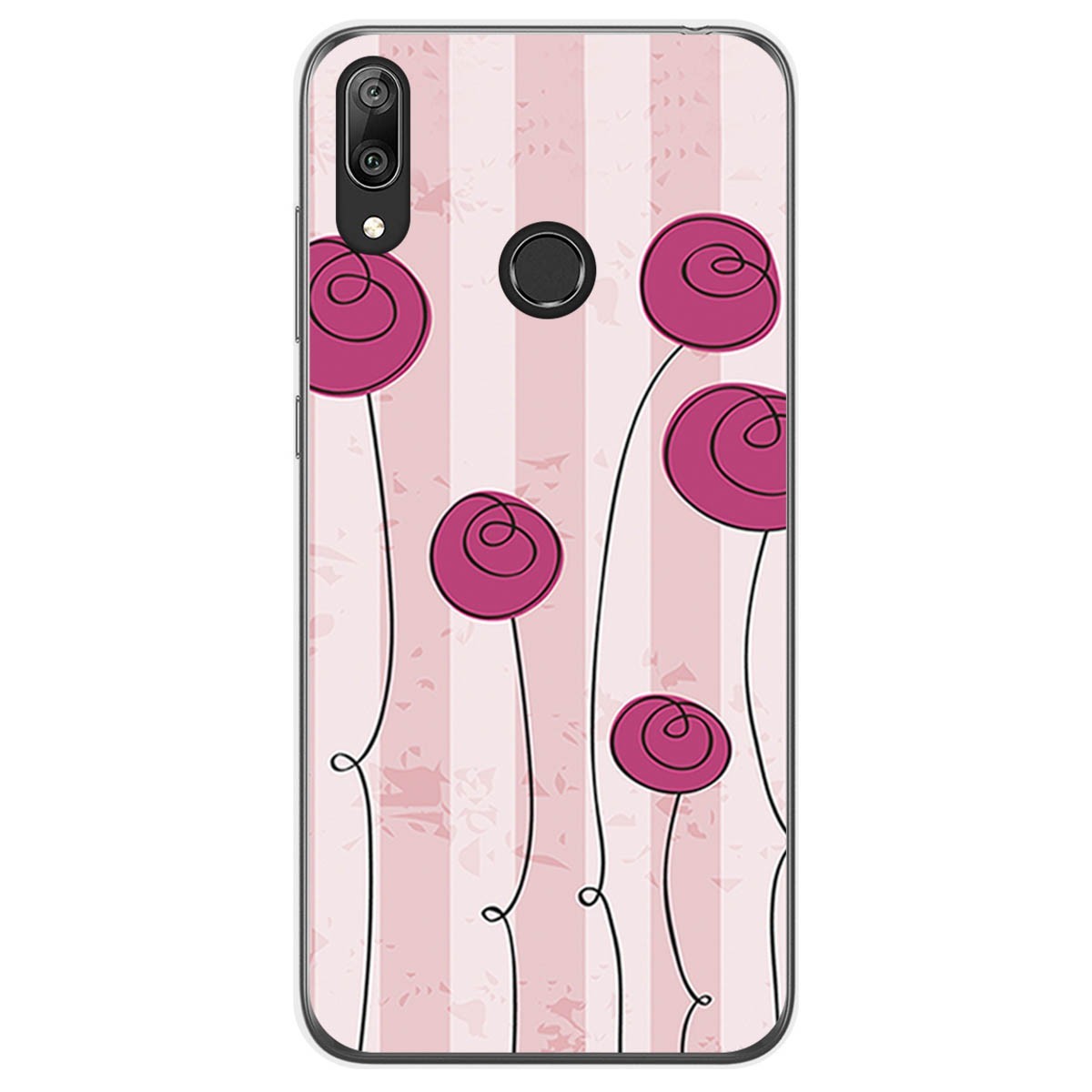 Funda Gel Tpu para Huawei Y7 2019 diseño Flores Vintage Dibujos