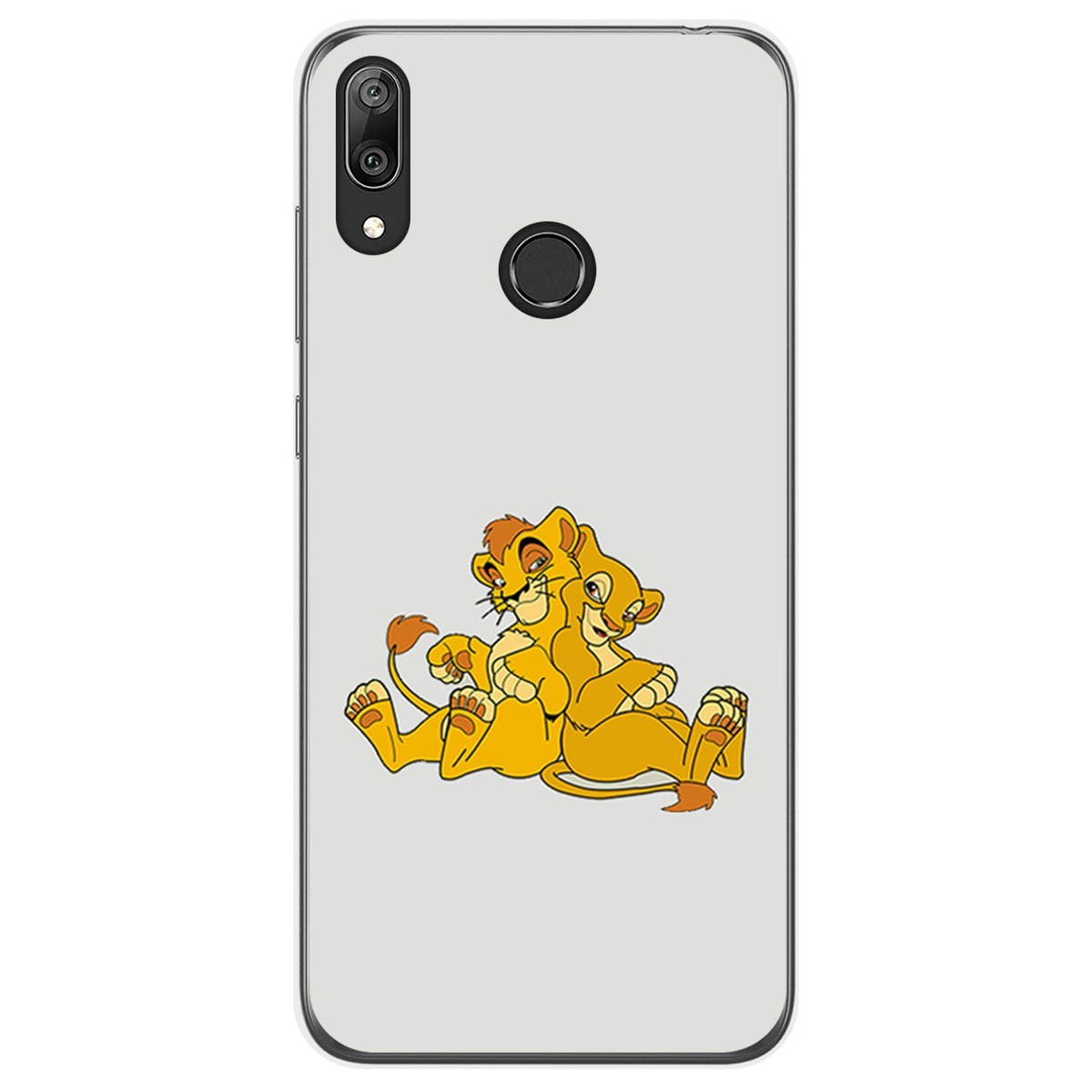 Funda Gel Tpu para Huawei Y7 2019 diseño Leones Dibujos