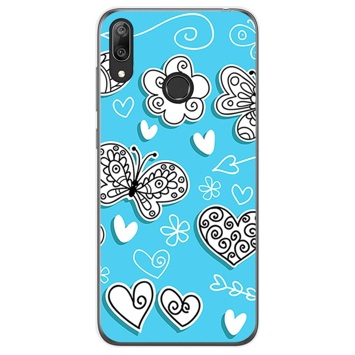 Funda Gel Tpu para Huawei Y7 2019 diseño Mariposas Dibujos