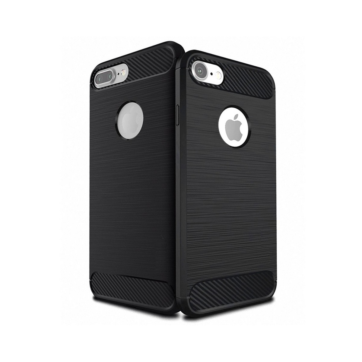 Funda Gel Tpu Tipo Carbon Negra para Iphone 7 /  8