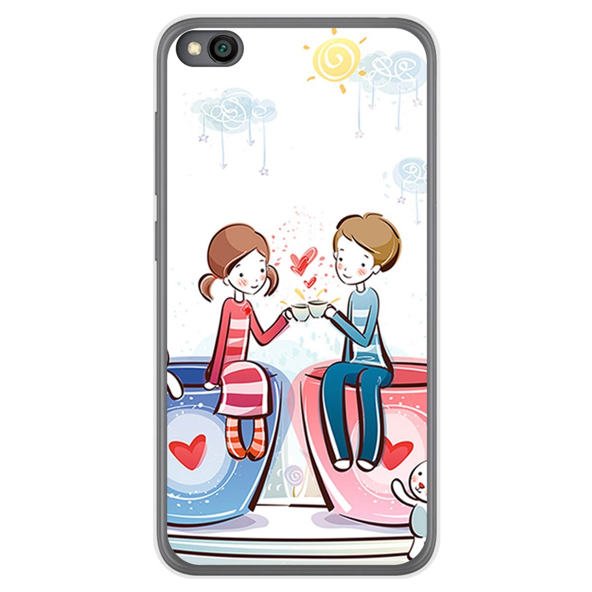 Funda Gel Tpu para Xiaomi Redmi Go diseño Café Dibujos