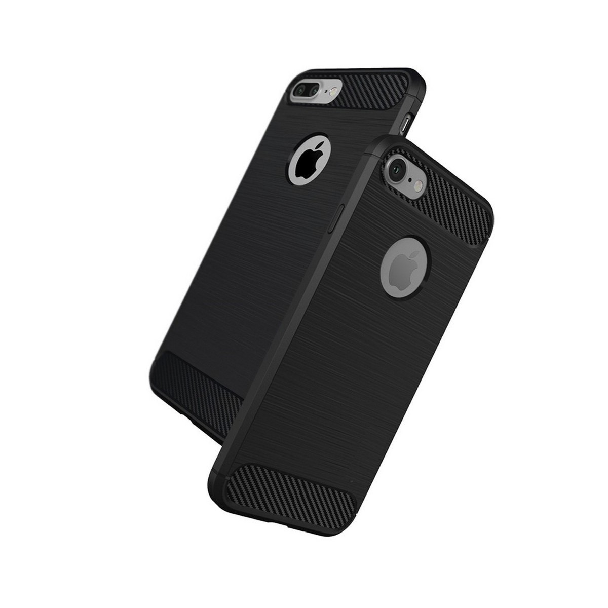 Funda Gel Tpu Tipo Carbon Negra para Iphone 7 /  8