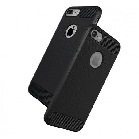 Funda Gel Tpu Tipo Carbon Negra para Iphone 7 /  8