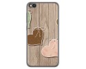 Funda Gel Tpu para Xiaomi Redmi Go diseño Corazones Madera Dibujos