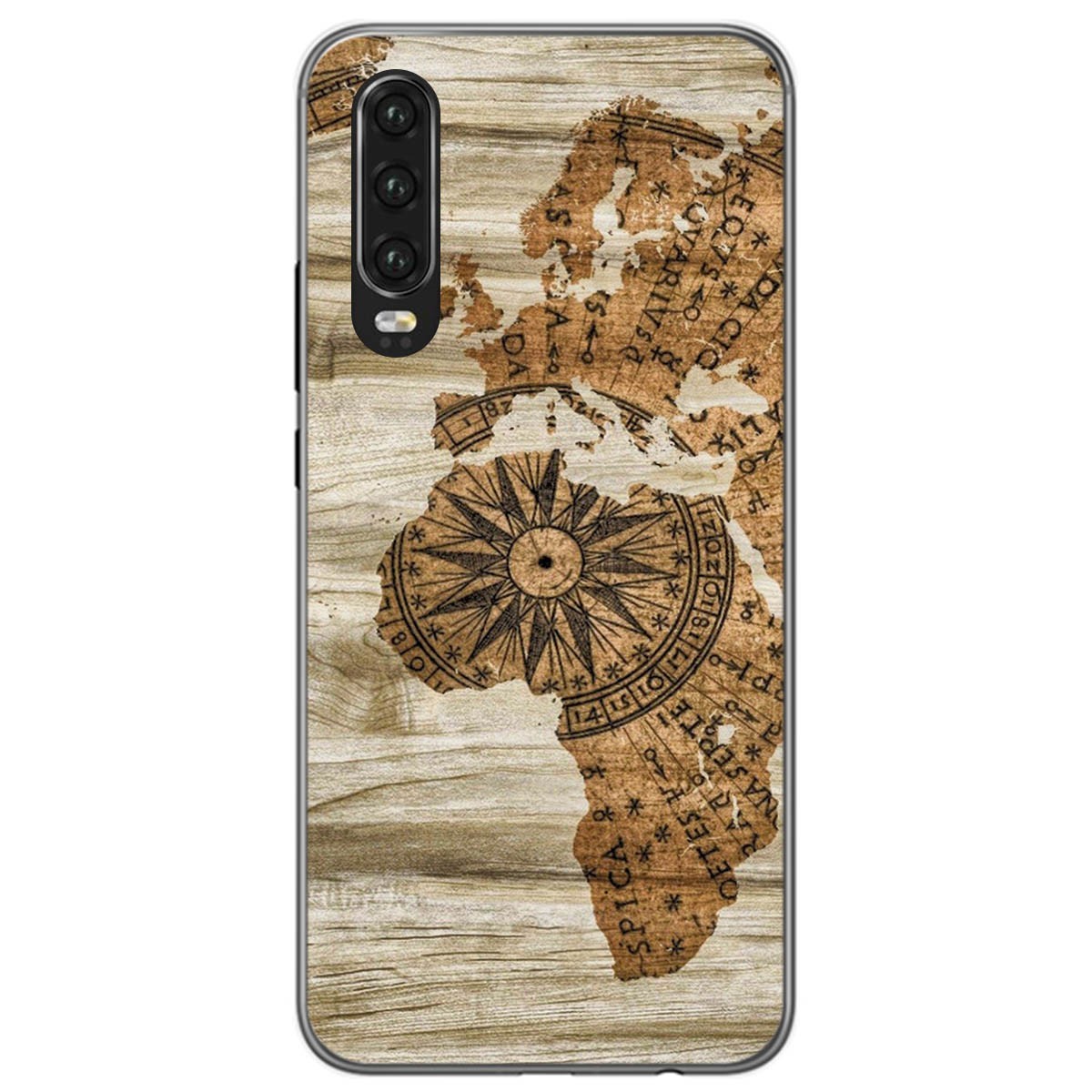 Funda Gel Tpu para Huawei P30 diseño Madera 07 Dibujos
