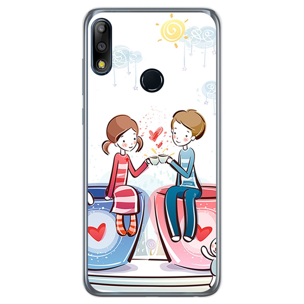 Funda Gel Tpu para Asus Zenfone Max (M2) diseño Café Dibujos