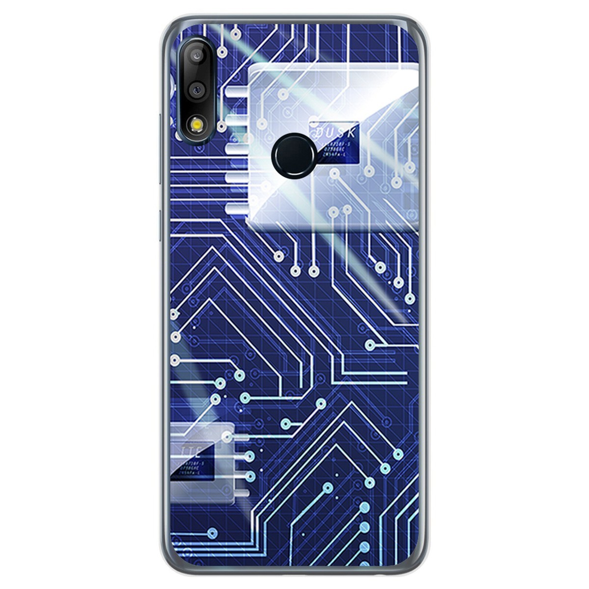 Funda Gel Tpu para Asus Zenfone Max (M2) diseño Circuito Dibujos
