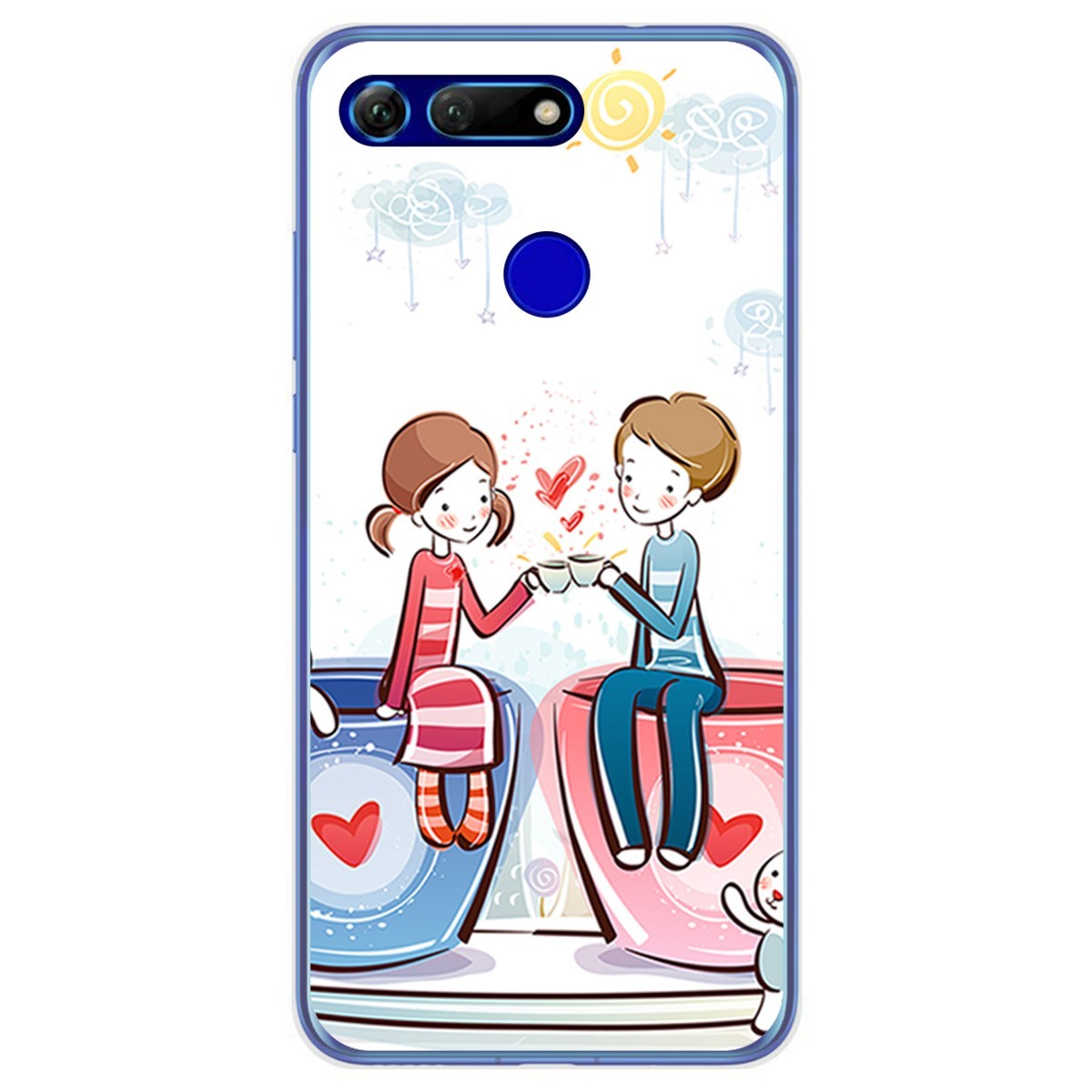 Funda Gel Tpu para Huawei Honor View 20 diseño Café Dibujos