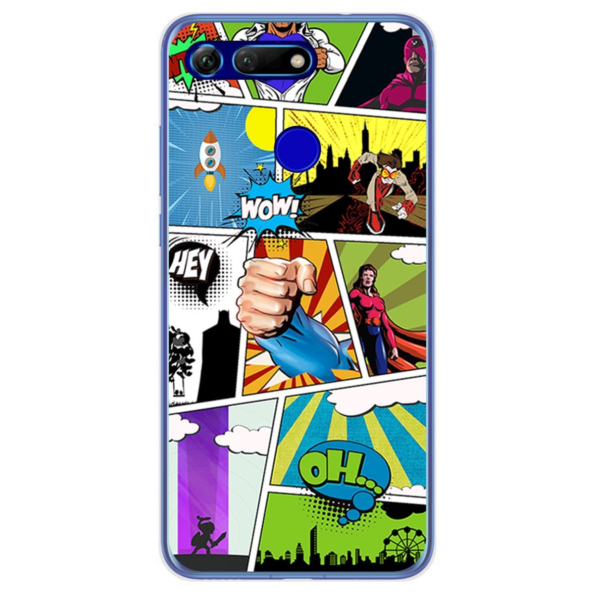 Funda Gel Tpu para Huawei Honor View 20 diseño Comic Dibujos