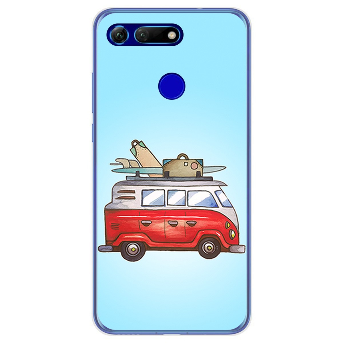Funda Gel Tpu para Huawei Honor View 20 diseño Furgoneta Dibujos
