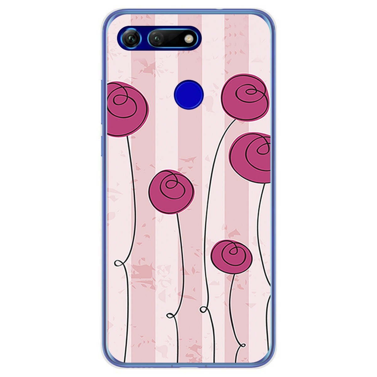Funda Gel Tpu para Huawei Honor View 20 diseño Flores Vintage Dibujos