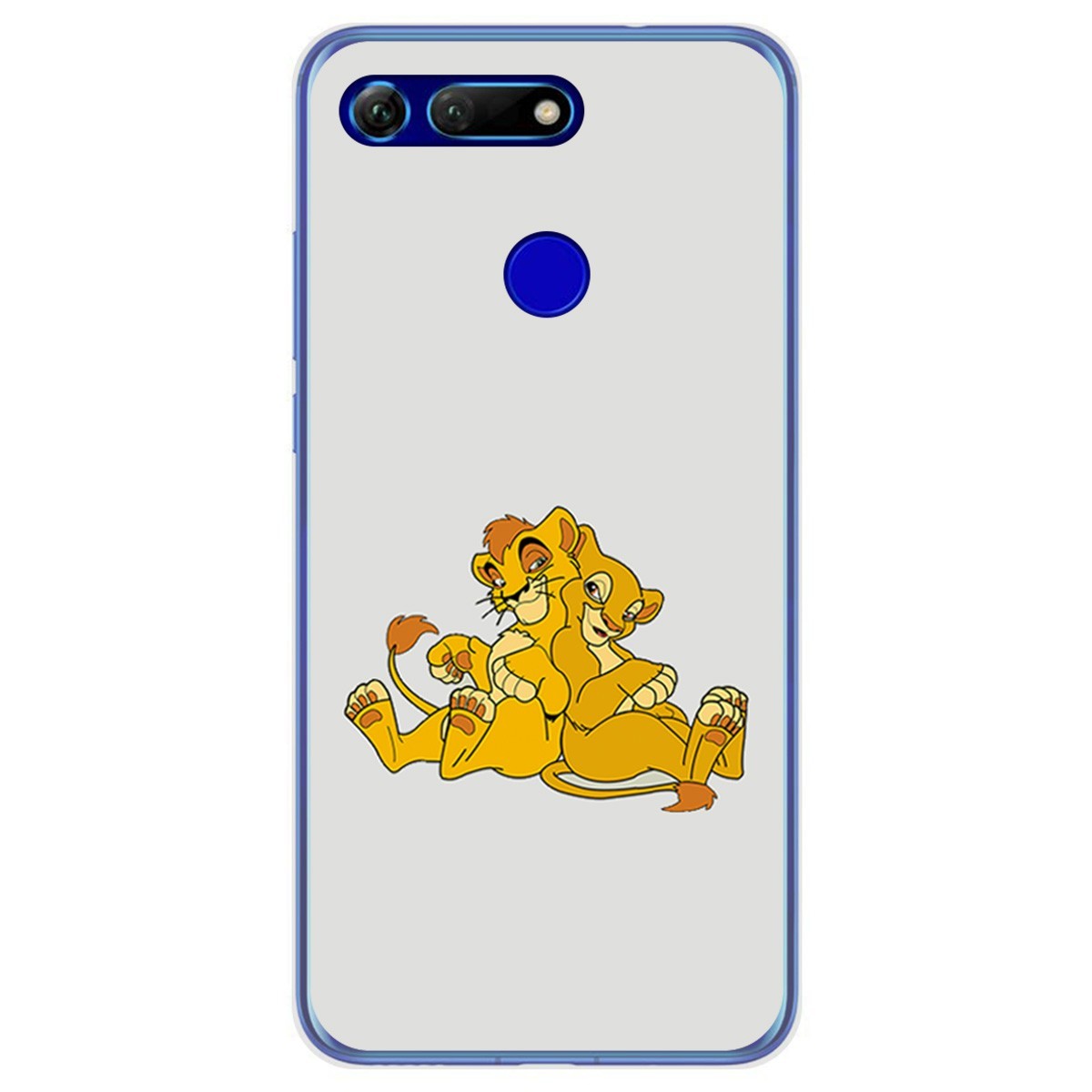 Funda Gel Tpu para Huawei Honor View 20 diseño Leones Dibujos