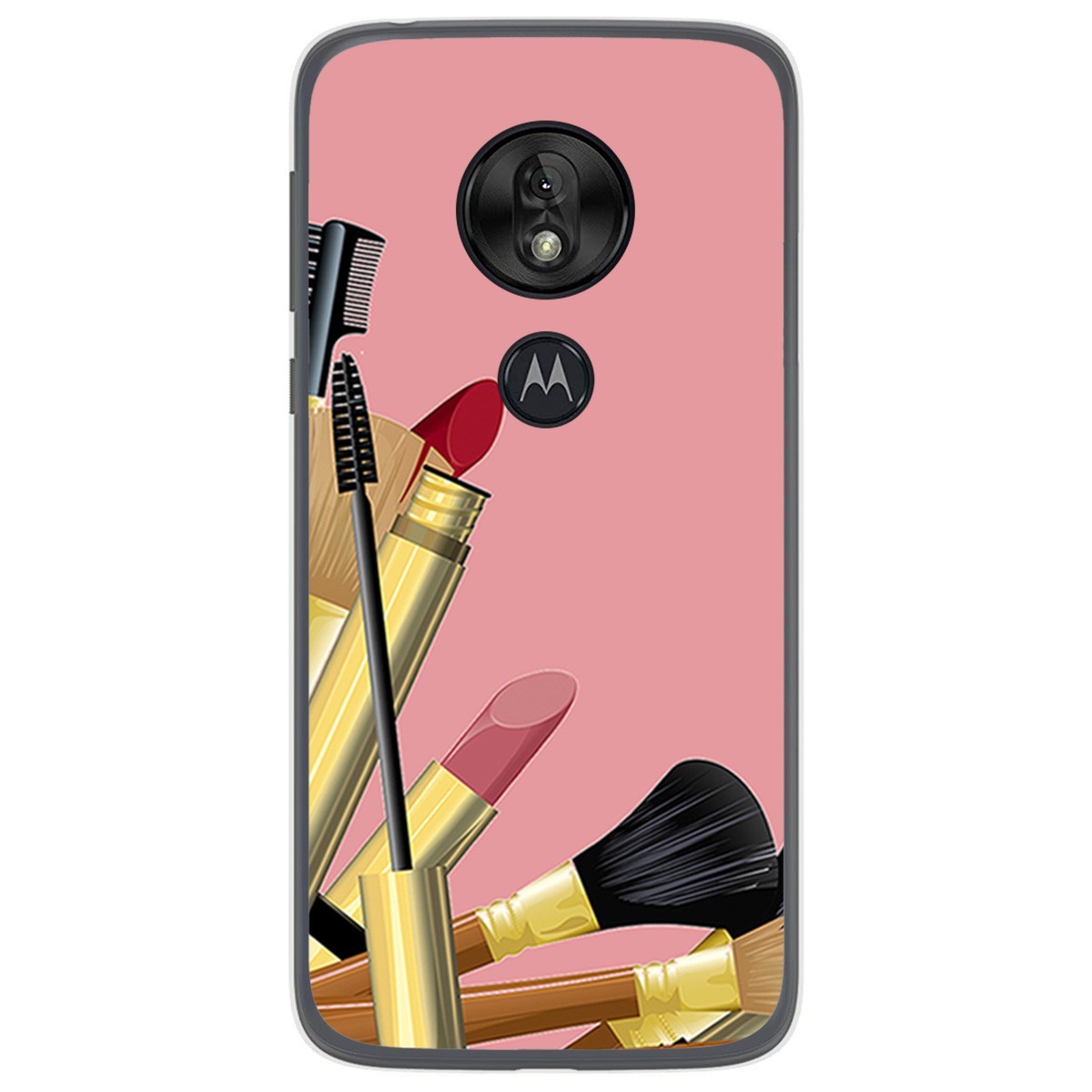 Funda Gel Tpu para Motorola Moto G7 Play diseño Brochas Dibujos