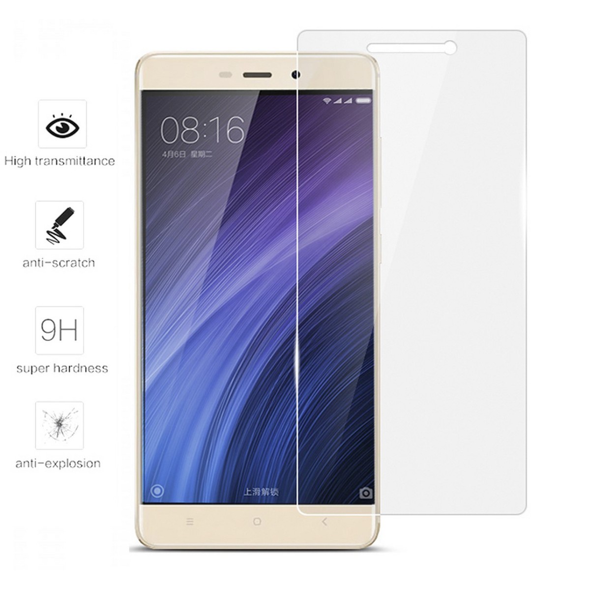 Protector Pantalla Cristal Templado para Xiaomi Redmi 4A Vidrio