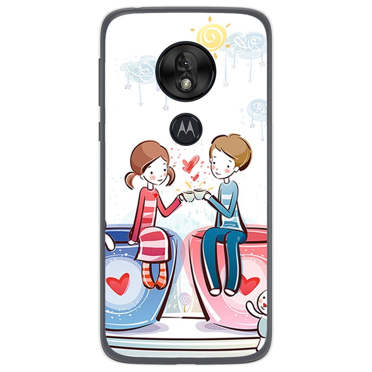 Funda Gel Tpu para Motorola Moto G7 Play diseño Café Dibujos