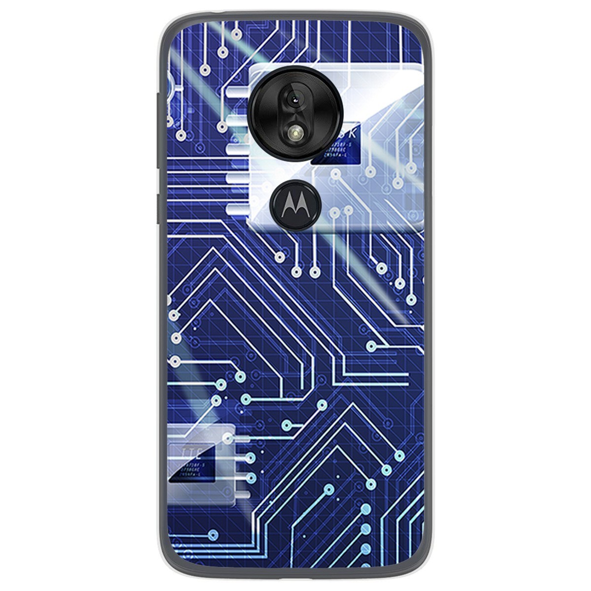 Funda Gel Tpu para Motorola Moto G7 Play diseño Circuito Dibujos