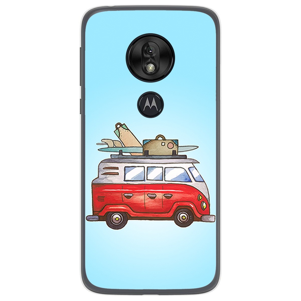 Funda Gel Tpu para Motorola Moto G7 Play diseño Furgoneta Dibujos