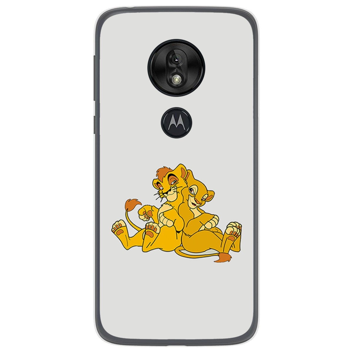 Funda Gel Tpu para Motorola Moto G7 Play diseño Leones Dibujos