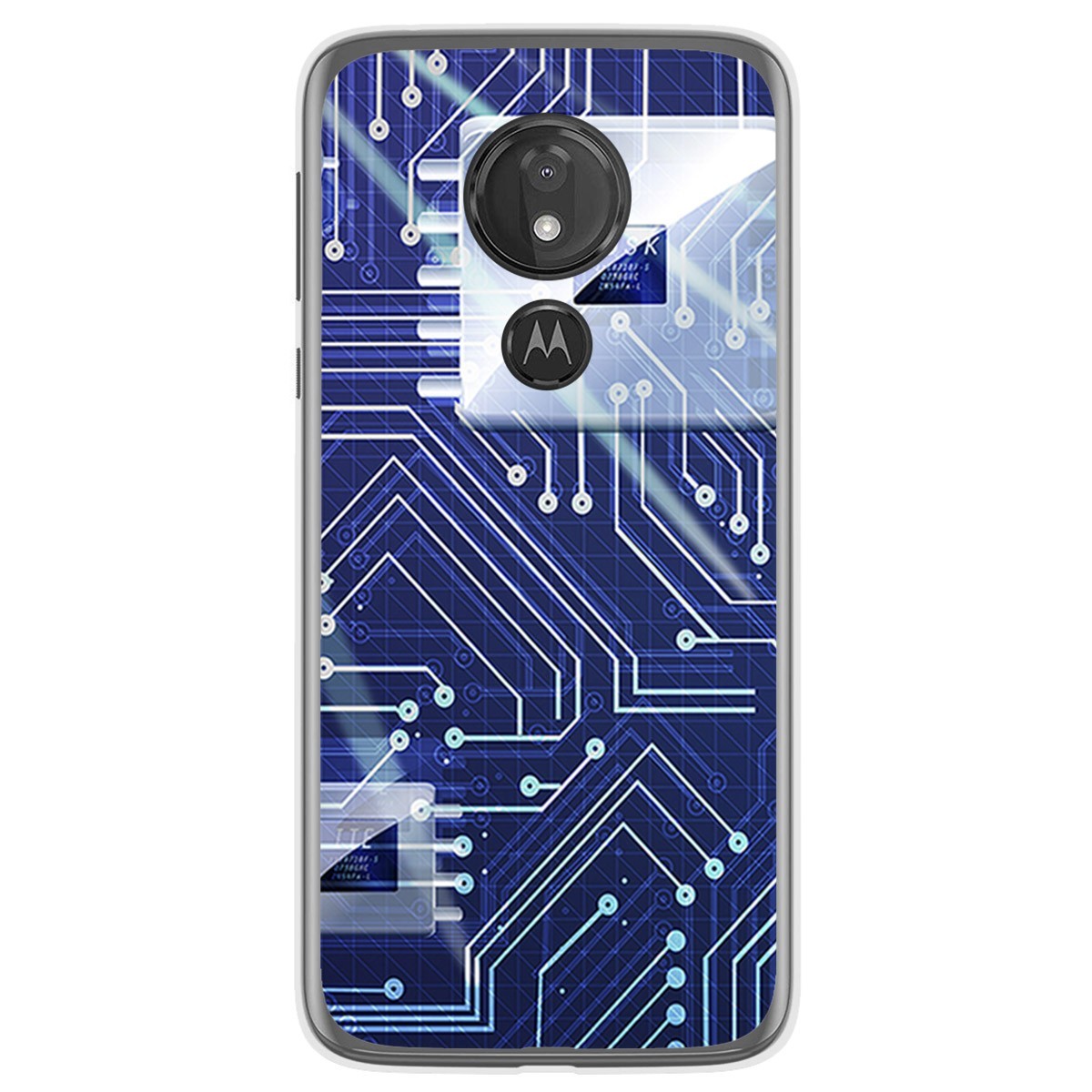 Funda Gel Tpu para Motorola Moto G7 Power diseño Circuito Dibujos