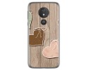 Funda Gel Tpu para Motorola Moto G7 Power diseño Corazones Madera Dibujos