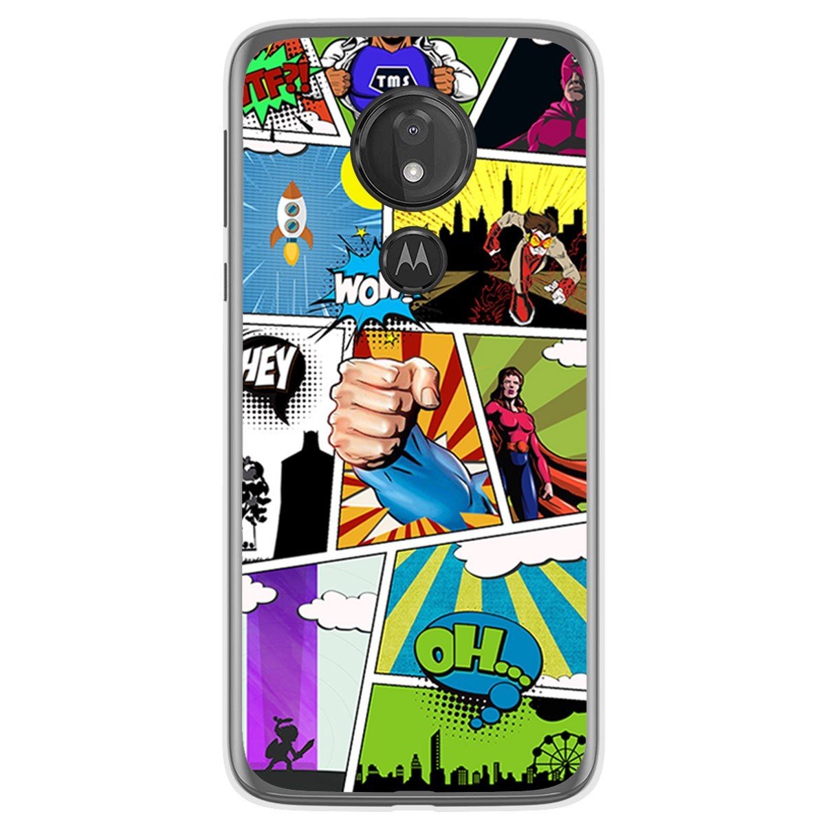 Funda Gel Tpu para Motorola Moto G7 Power diseño Comic Dibujos