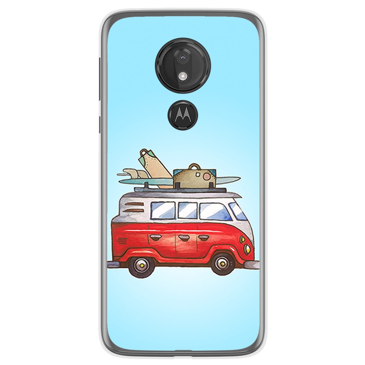 Funda Gel Tpu para Motorola Moto G7 Power diseño Furgoneta Dibujos