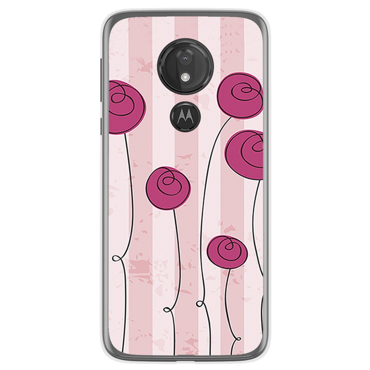Funda Gel Tpu para Motorola Moto G7 Power diseño Flores Vintage Dibujos
