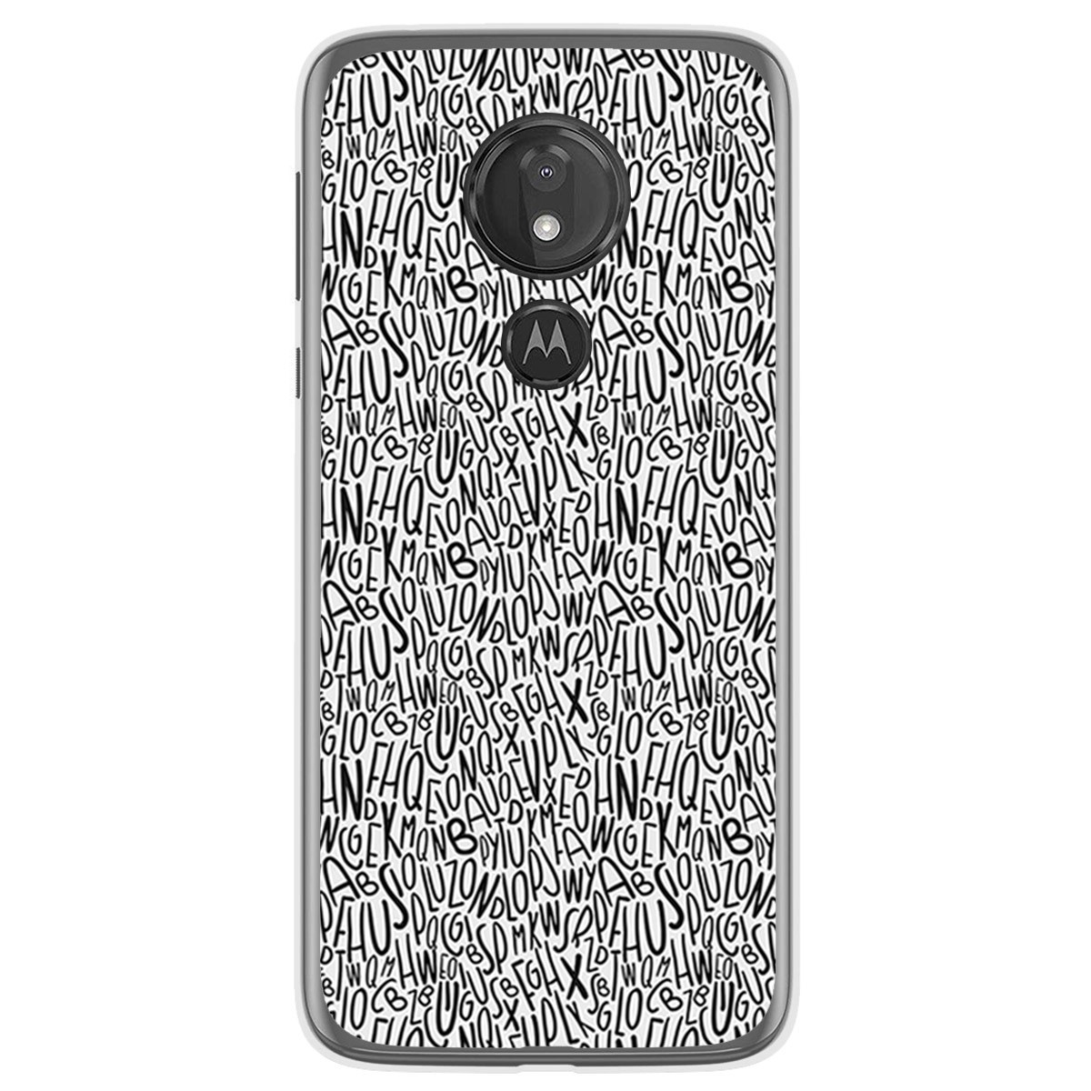 Funda Gel Tpu para Motorola Moto G7 Power diseño Letras Dibujos
