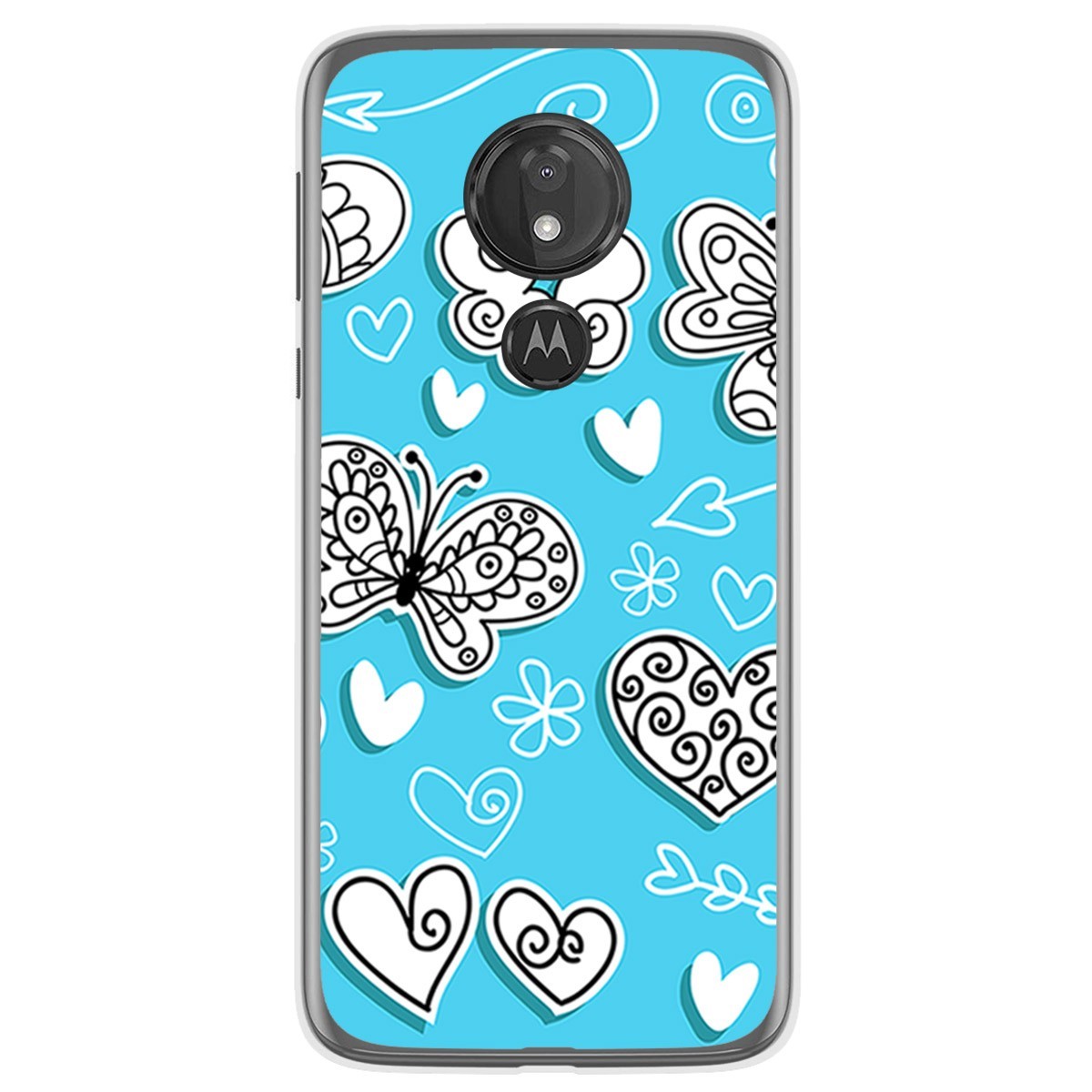 Funda Gel Tpu para Motorola Moto G7 Power diseño Mariposas Dibujos