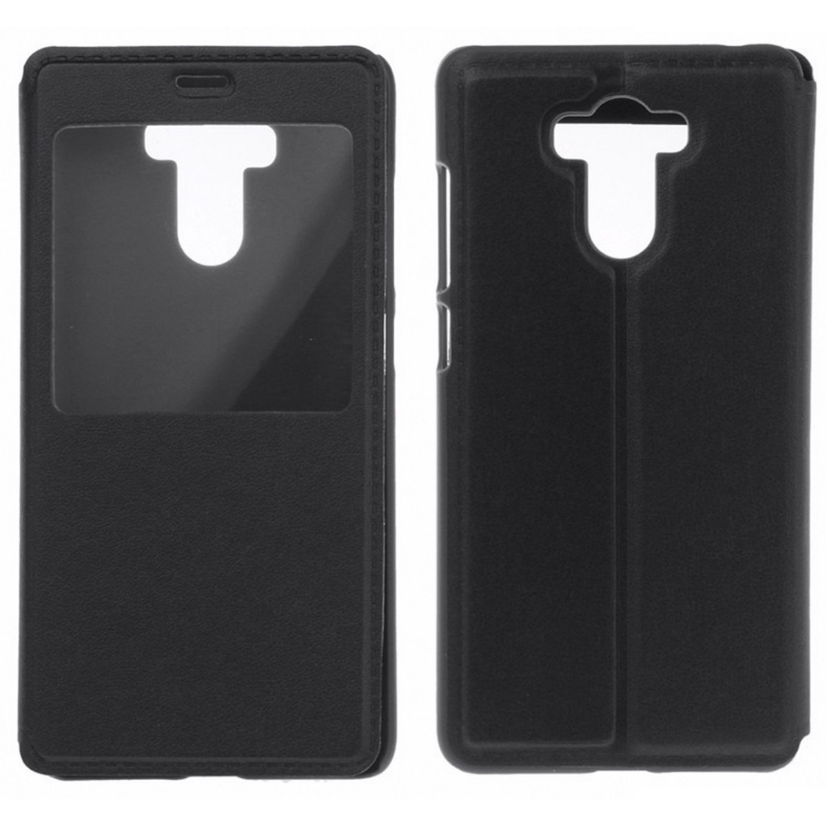 Funda Soporte Piel Negra Con Ventana para Xiaomi Redmi 4 / 4 Pro Flip Libro