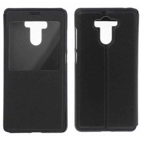 Funda Soporte Piel Negra Con Ventana para Xiaomi Redmi 4 / 4 Pro Flip Libro