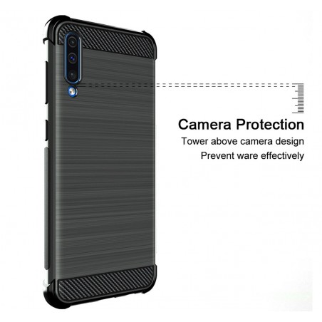 Funda Gel Tpu Anti-Shock Carbon Negra para Samsung Galaxy A50 / A50s / A30s